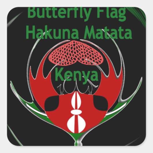 Kenya Raha Hakuna Matata.jpg Quadratischer Aufkleber (Vorderseite)