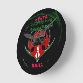 Kenya Raha Hakuna Matata.jpg Runde Wanduhr (Winkel)