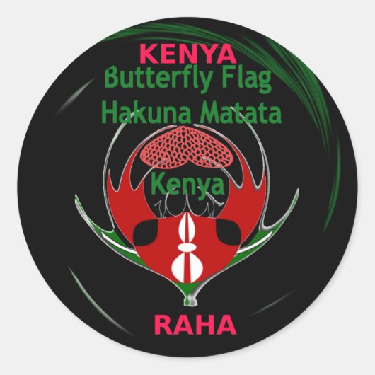Kenya Raha Hakuna Matata.jpg Runder Aufkleber (Vorderseite)