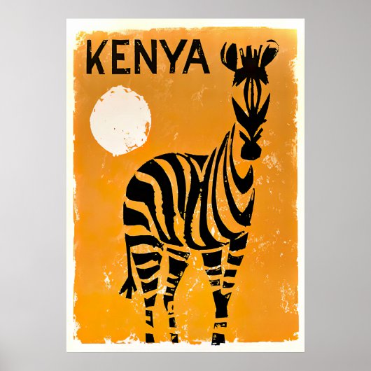 Kenya Retro Vintage Travel Poster (Vorne)