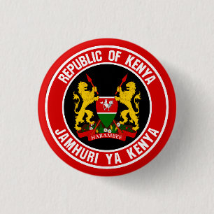 Kenya Round Emblem Button