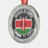 Kenya Round Emblem Ornament Aus Metall (Links)