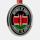 Kenya Round Emblem Ornament Aus Metall (Rechts)