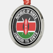 Kenya Round Emblem Ornament Aus Metall (Links)