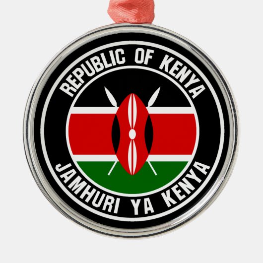 Kenya Round Emblem Ornament Aus Metall (Vorne)