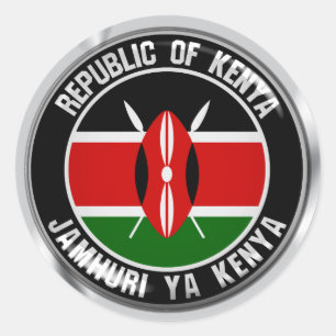 Kenya Round Emblem Runder Aufkleber