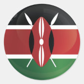 Kenya Round Icon Flag Runder Aufkleber (Vorderseite)