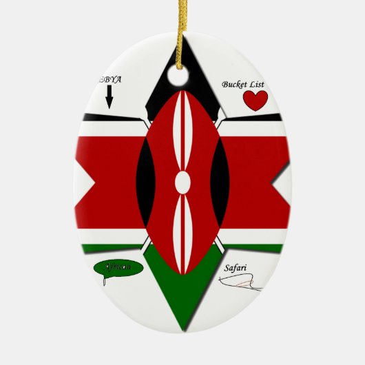 Kenya Safari Keramik Ornament (Vorne)