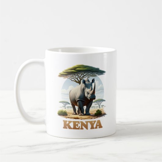 Kenya Safari Rhino Kaffeetasse (Links)