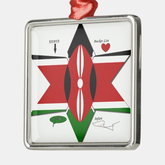 Kenya Safari Silbernes Ornament (Links)
