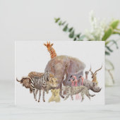 Kenya Safari Tiere Notecard Dankeskarte (Stehend Vorderseite)