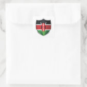 Kenya Silver Shield Flag Quadratischer Aufkleber (Tasche)
