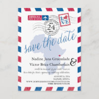 KENYA South Africa Airmail Wedding Save the Date