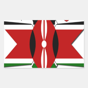 Kenya Star National Safari Flag Farben Liste Rechteckiger Aufkleber