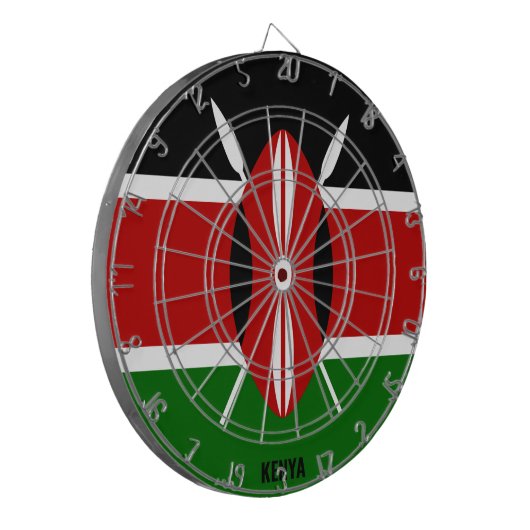 "Kenya Strikes!" Patriotic Dart Board Dartscheibe (Vorderseite Links)