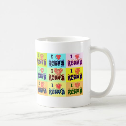 Kenya Travel Souvenir Pop Art Collection Kaffeetasse (Rechts)