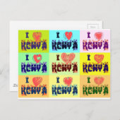 Kenya Travel Souvenir Pop Art Collection Postkarte (Vorne/Hinten)