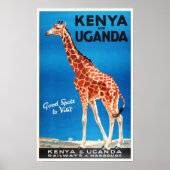 KENYA und UGANDA Safari - Alte Reisen Poster (Vorne)