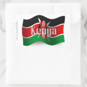 Kenya Wave Flag Rechteckiger Aufkleber (Tasche)