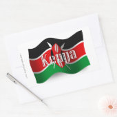Kenya Wave Flag Rechteckiger Aufkleber (Umschlag)