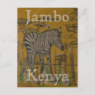 Kenya Wild Life Afrikanische Safari Zebra Postkarte