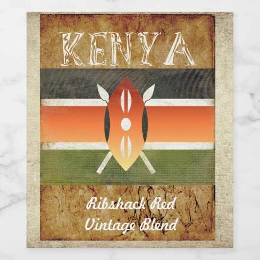 Kenya Wine Label Weinetikett (Einzelnes Label)