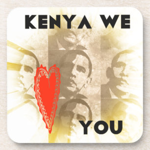 Kenya Wir Liebe Sie liebenswürdig perspektivisches Getränkeuntersetzer