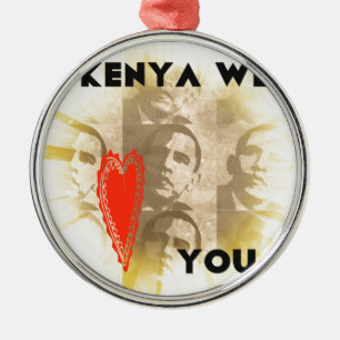 Kenya Wir Liebe Sie liebenswürdig perspektivisches Silbernes Ornament