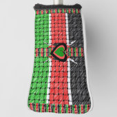 Kenya Woven Flag Black Red Green Golf Headcover (Rotieren 90)