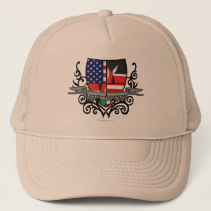 Kenyan-Amerikanische Schild-Flagge Truckerkappe