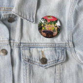 Kenyan Beauty: Blume, Aloe Vera & Buffalo Design Button (Beispiel)