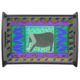 Kenyan Elephant Blue Serviertablett