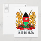 Kenyan Emblem Postkarte (Vorne/Hinten)