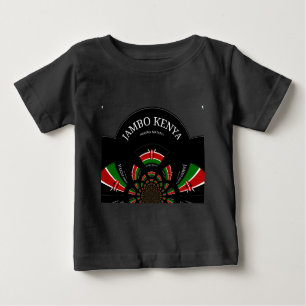 Kenyan Flag Inspiriert Jambo Willkommensdesign Art Baby T-shirt