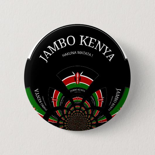 Kenyan Flag Inspiriert Jambo Willkommensdesign Art Button (Vorderseite)