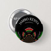 Kenyan Flag Inspiriert Jambo Willkommensdesign Art Button (Vorne & Hinten)