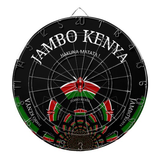 Kenyan Flag Inspiriert Jambo Willkommensdesign Art Dartscheibe (vorne)