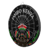Kenyan Flag Inspiriert Jambo Willkommensdesign Art Dartscheibe (Vorderseite rechts)