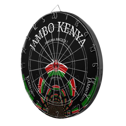 Kenyan Flag Inspiriert Jambo Willkommensdesign Art Dartscheibe (Vorderseite rechts)