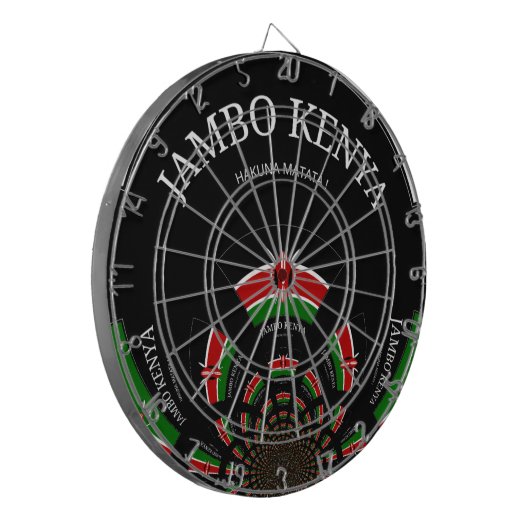 Kenyan Flag Inspiriert Jambo Willkommensdesign Art Dartscheibe (Vorderseite Links)