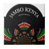 Kenyan Flag Inspiriert Jambo Willkommensdesign Art Fliese (Vorderseite)