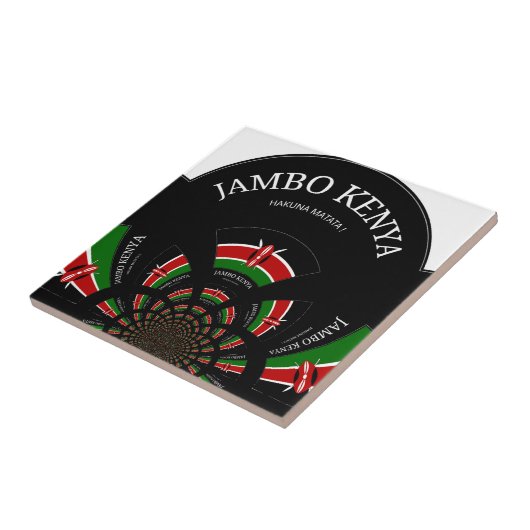 Kenyan Flag Inspiriert Jambo Willkommensdesign Art Fliese (Seite)