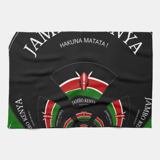 Kenyan Flag Inspiriert Jambo Willkommensdesign Art Geschirrtuch (Horizontal)