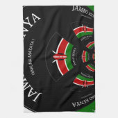 Kenyan Flag Inspiriert Jambo Willkommensdesign Art Geschirrtuch (Vertikal)