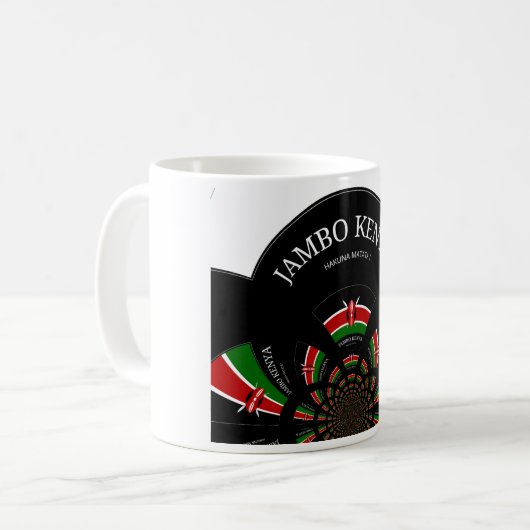 Kenyan Flag Inspiriert Jambo Willkommensdesign Art Kaffeetasse (Vorderseite Links)