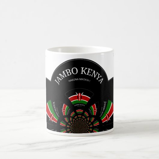 Kenyan Flag Inspiriert Jambo Willkommensdesign Art Kaffeetasse (Mittel)