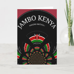 Kenyan Flag Inspiriert Jambo Willkommensdesign Art Karte
