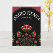 Kenyan Flag Inspiriert Jambo Willkommensdesign Art Karte (Gelbe Blume)