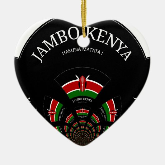 Kenyan Flag Inspiriert Jambo Willkommensdesign Art Keramikornament (Vorne)