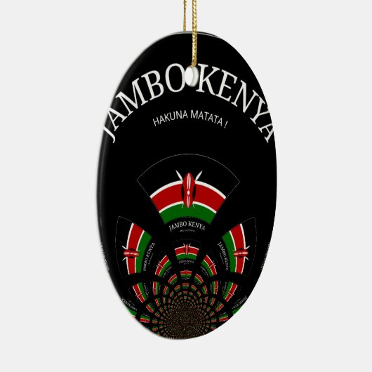 Kenyan Flag Inspiriert Jambo Willkommensdesign Art Keramikornament (Rechts)